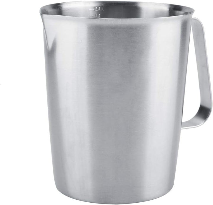 2000ml grosser Milchschaumkrug aus rostfreiem Stahl, Milchkaffee-Messbecher Dampfkrugbecher Krug für
