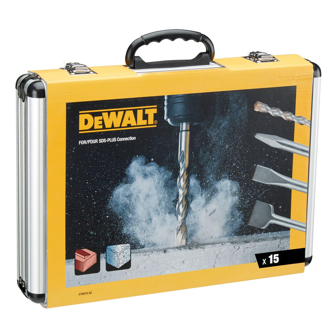 Dewalt SDS-plus Meissel und Bohrer-Set (4x Flachmeissel, 1 Spitzmeissel, 10 Bohrer, für Bohrarbeiten
