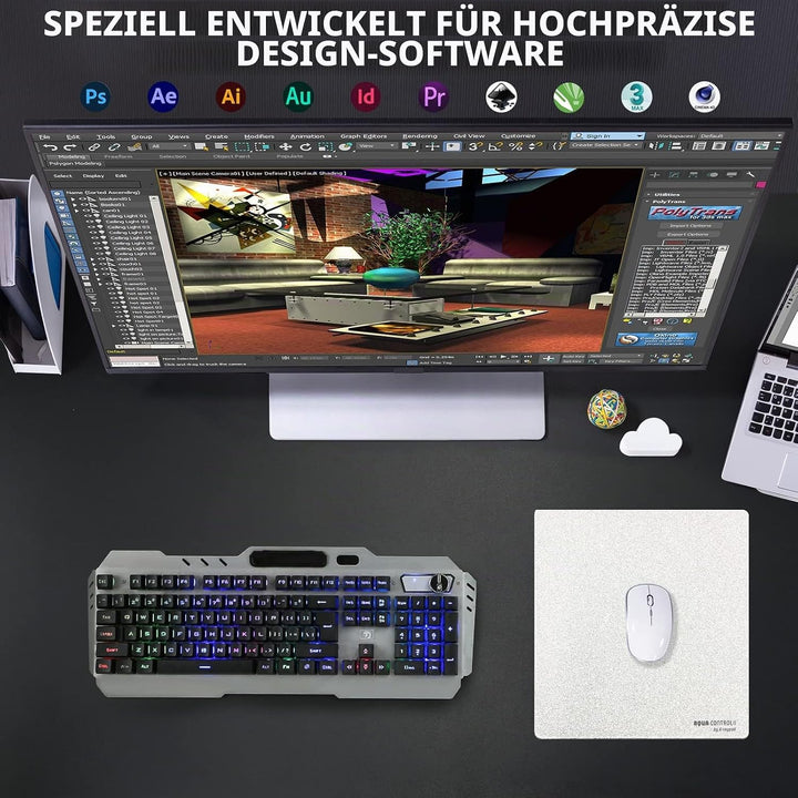 X-Raypad Aqua Control 2 AC2 Solid Gaming-Mauspad, Ultra-Hochpräzisions-Mauspad mit Perfekter Geschwi