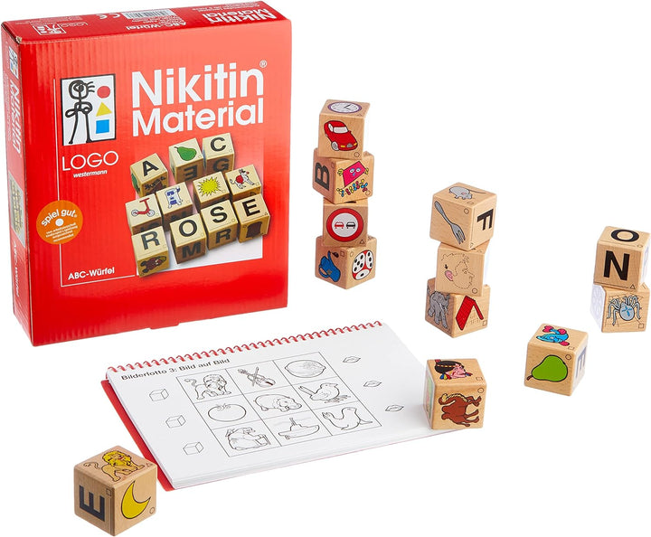 Unbekannt Logo Lern-Spiel-Verlag, Nikitin-Material zur Frühförderung, ABC-Würfel. Nr.3007,White, 19.