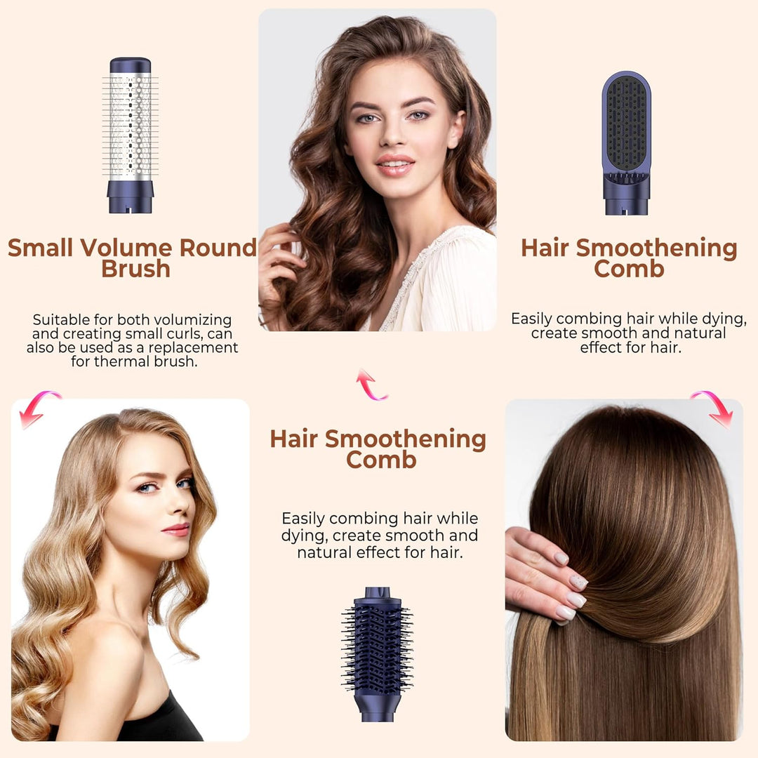 Hairstyler 7 in 1, Ionen Föhn klappbar Professioneller Airstyler, 110000 U/Min, Multifunktionaler Ha