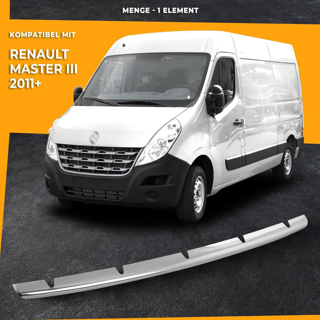 CHROMEMASTER | Kompatibel mit Renault Master 2011+ | Chromleisten Stossstange Vorne, untere Zierblen