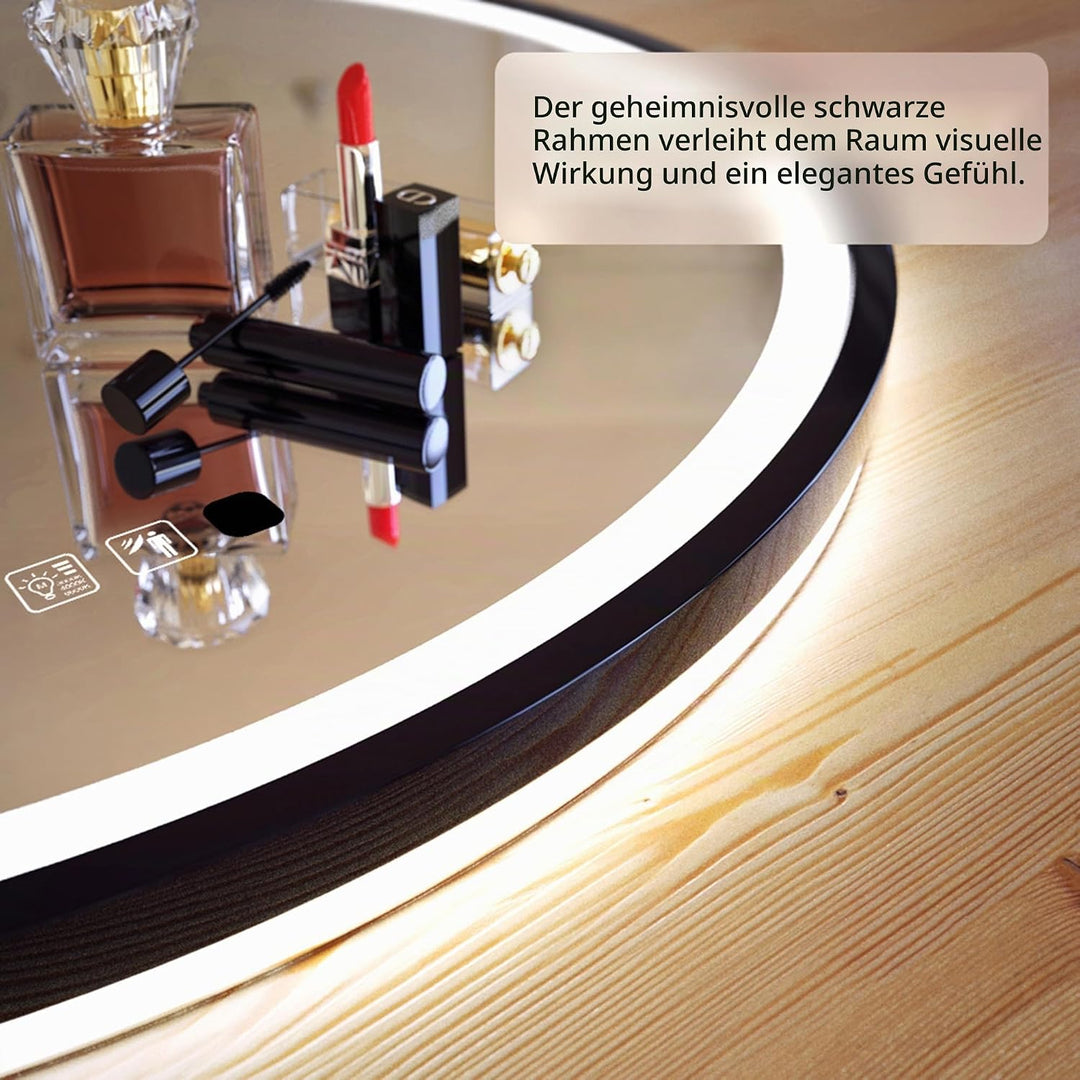 GANPE LED Sensor Spiegel, Runder menschlicher Körper Induktion Kosmetikspiegel, Beleuchtet Dimmbar A