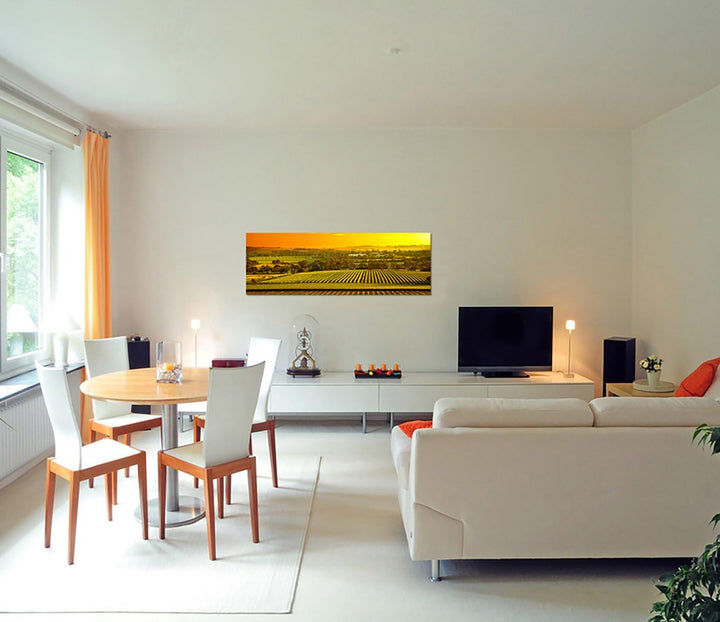 Paul Sinus Art Panoramabild auf Leinwand und Keilrahmen 150x50cm Australien Landschaft Sonnenunterga
