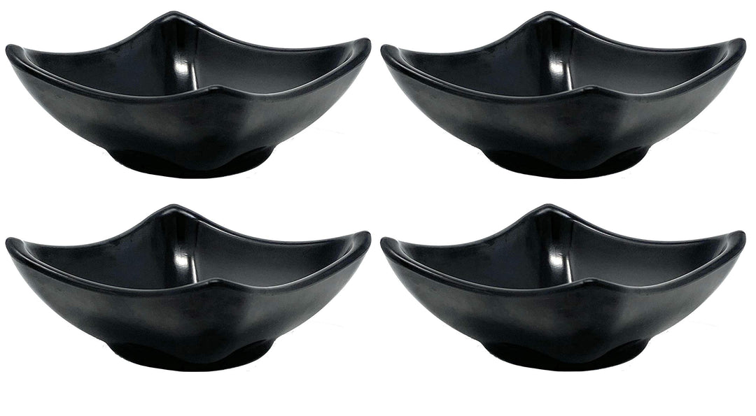 4x Dipschalen Melamin Set Schwarz 755 Snackschale Servierschale Klein Mini Saucenschälchen Soja Schw