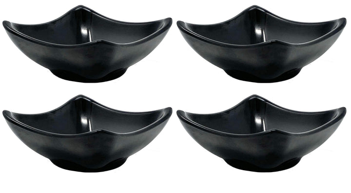 4x Dipschalen Melamin Set Schwarz 755 Snackschale Servierschale Klein Mini Saucenschälchen Soja Schw