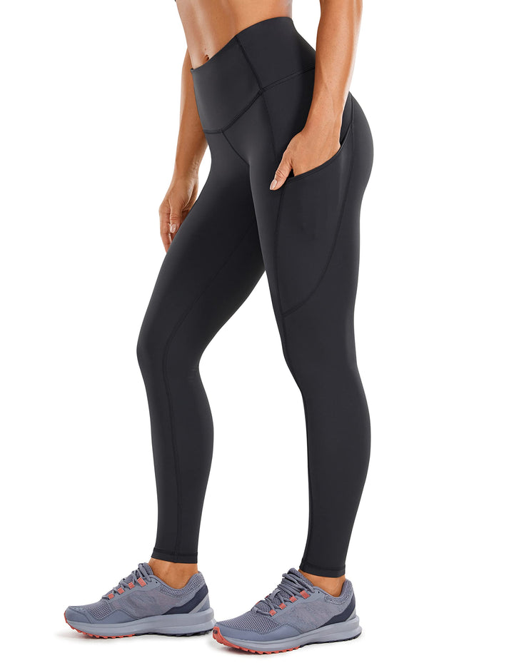 CRZ YOGA Damen Naked Feeling Sport Leggings mit Taschen High Waist Sporthose Gym Blickdicht Yogahose