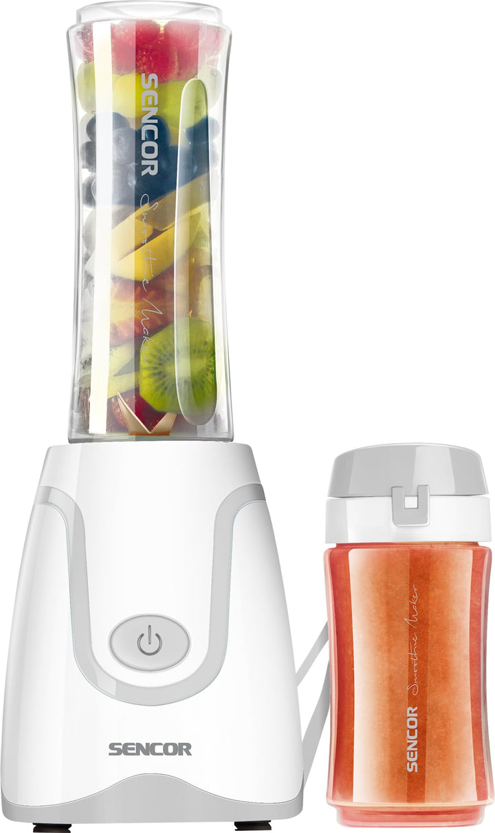 Sencor Ultra-leistungsstarker Smoothie Maker 500W, 2 Tritan-Flaschen 0,6L & 0,3L BPA-frei, Titan Ant