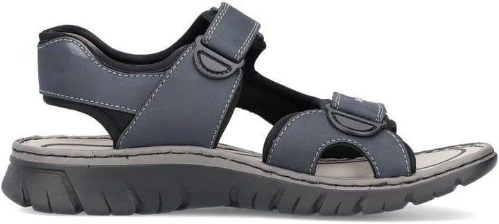 Rieker Herren Klassische Sandalen 22761, Männer Sandalen 44 EU Blau Navy Schwarz Schwarz 14, 44 EU B