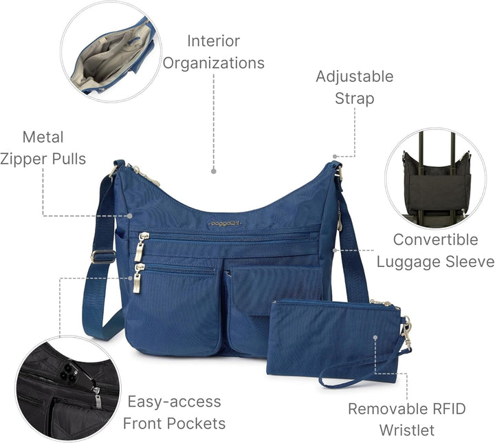 Baggallini Damen Everywhere bagg with überall Tasche mit RFID Einheitsgrösse Pacific, Einheitsgrösse