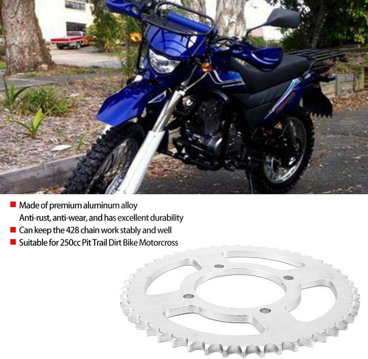 Yctze 48T Zähne 76mm 428 Kette Aluminium Kettenrad Zahnrad Passend für 250cc Pit Trail Dirt Bike Mot