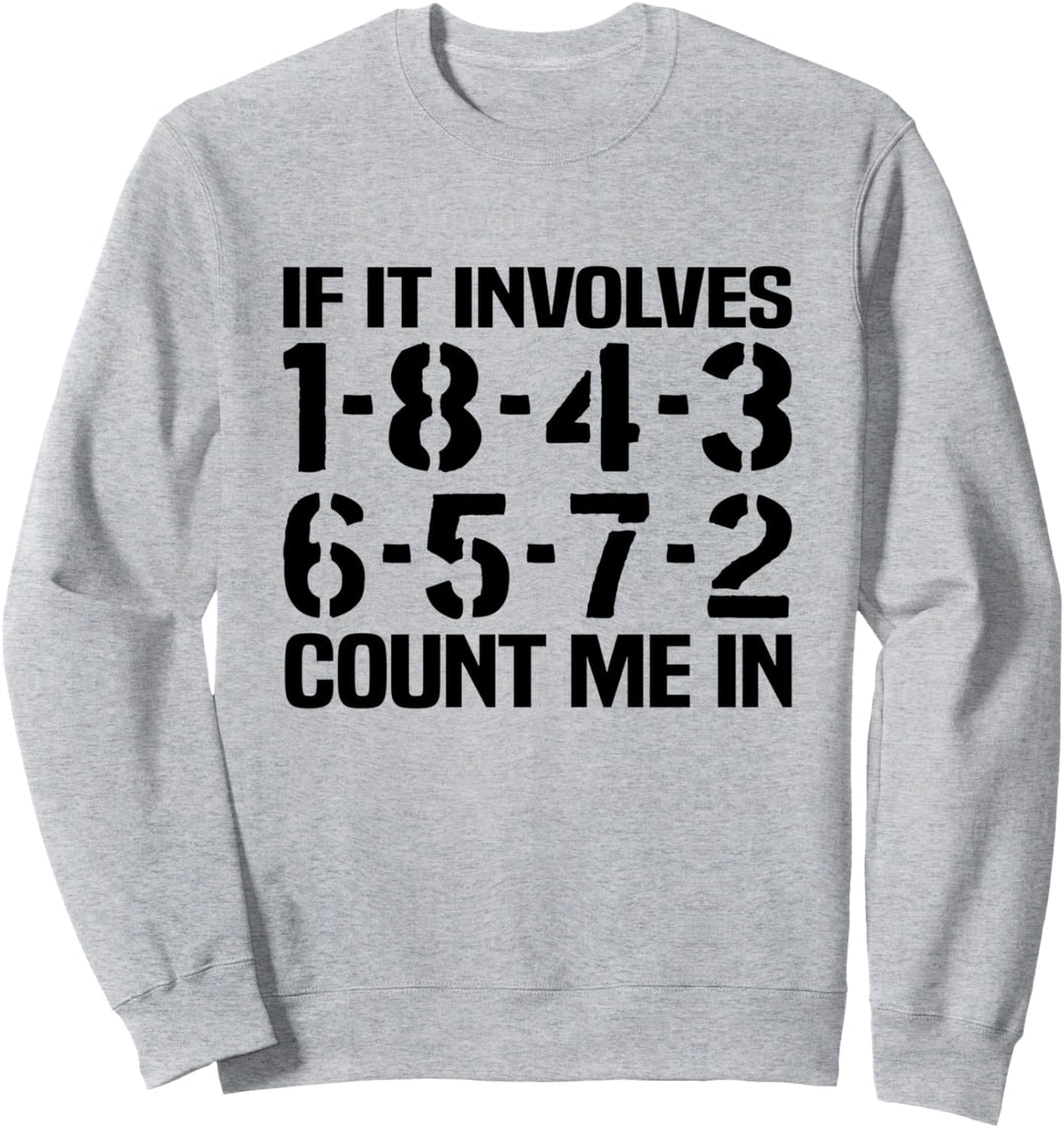 Wenn es um 1-8-4-3-6-5-7-2 geht, zählen Sie mich in der V8 Car Guy Garage Sweatshirt