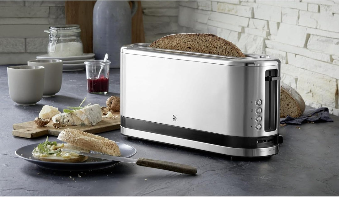 WMF Küchenminis Toaster Langschlitz mit Brötchenaufsatz, 2 Scheiben, XXL, Bagel-Funktion, 7 Bräunung