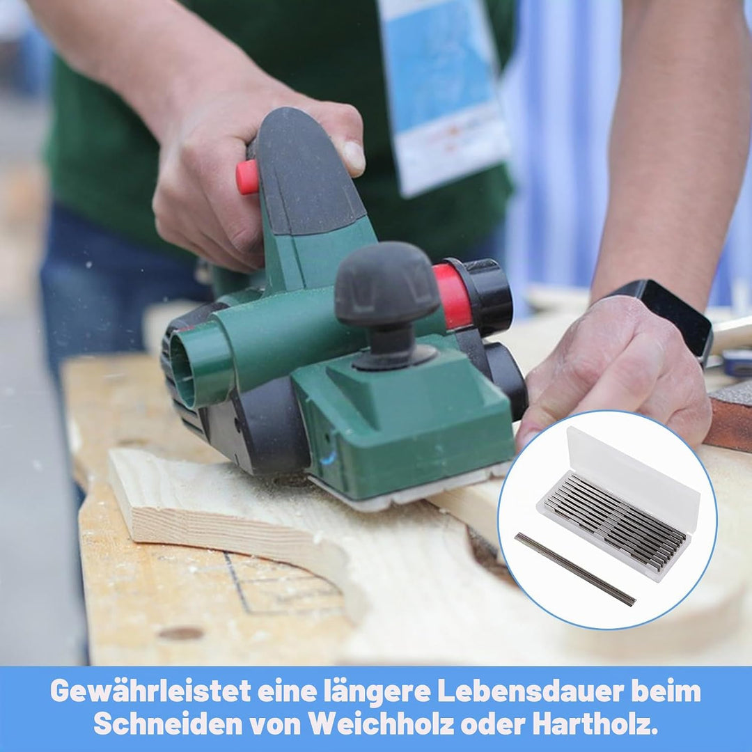 10 Stück Hobelmesser 82mm HSS Wendemesser Professional Holz Ersatzmesser Elektrohobel Klinge 82 x 5,