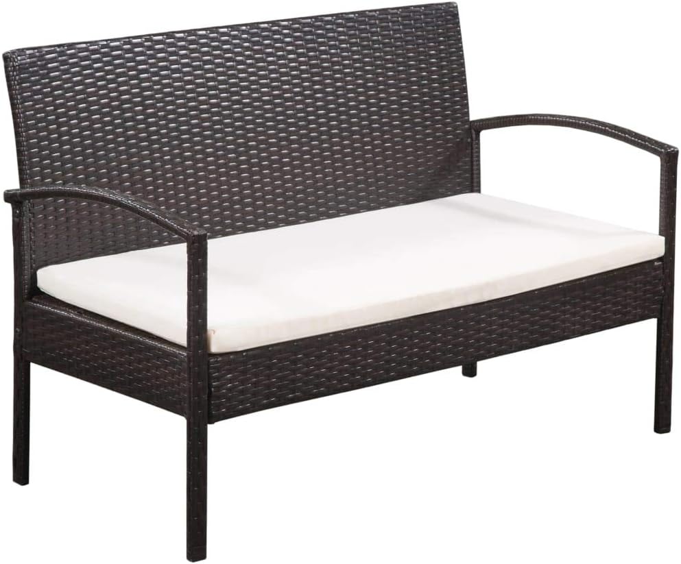 Goliraya 5-TLG. Garten-Lounge-Set mit Auflagen Sitzgruppe Gartengarnitur Gartenmöbel Outdoor Rattan