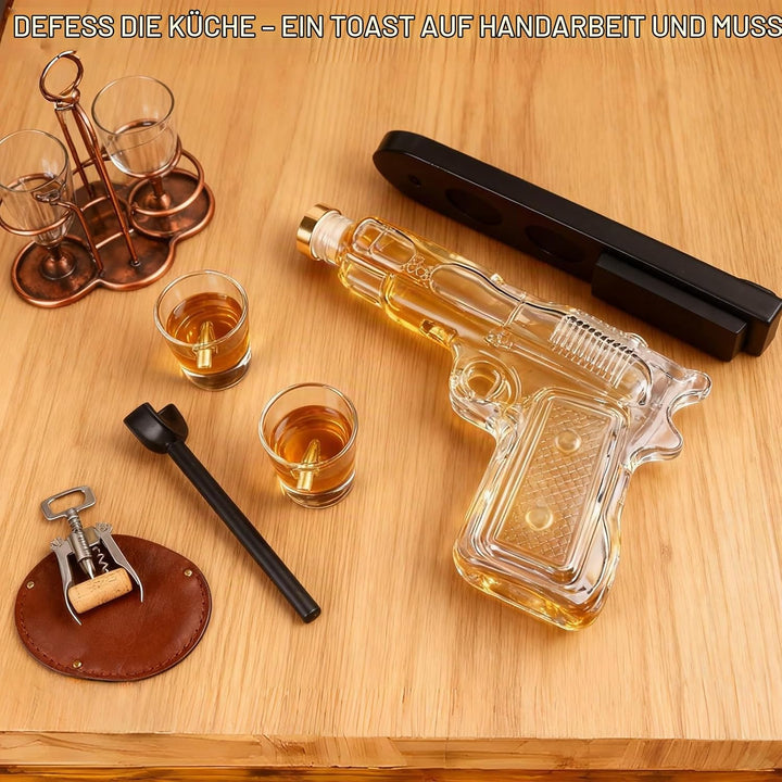Whisky Geschenkset Personalisiert mit 2 Bullet Gläsern und Karaffe, Whisky Dekanter aus Glas, Whiske