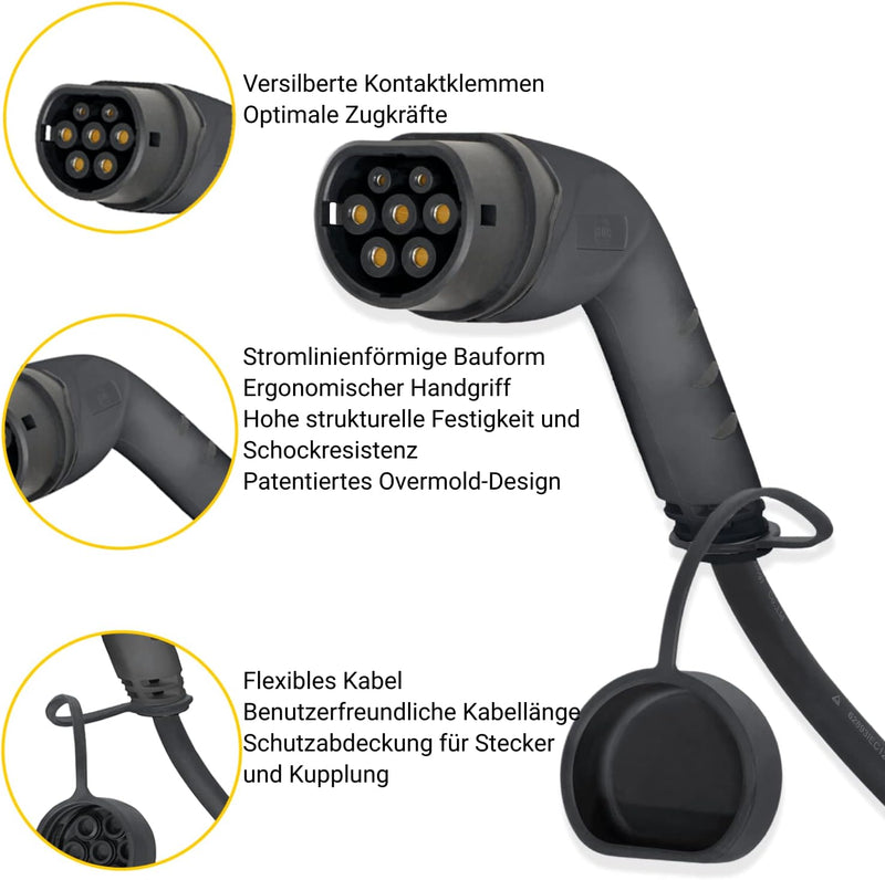 HELLA 8KE 358 255-031 Typ 2 Ladekabel 3.7KW für EV Elektroautos und Plug-in Hybrid - 1phasig - 16A -