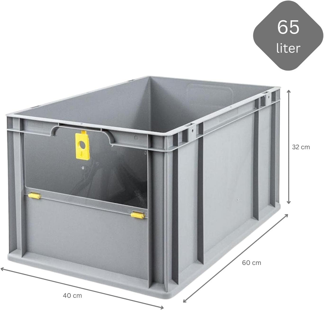 SparSet 10x Eurobox NextGen Insight Cover | HxBxT 32x40x60 | 65 Liter | Hoch/Gelb | Eurobehälter, Tr