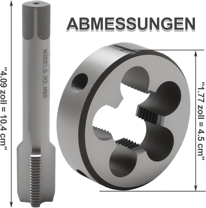 Gewindeschneid und Gewindeschneideisen M20 X 1,5mm, Gewindekomponentensatz für Hauswartungsarbeiten