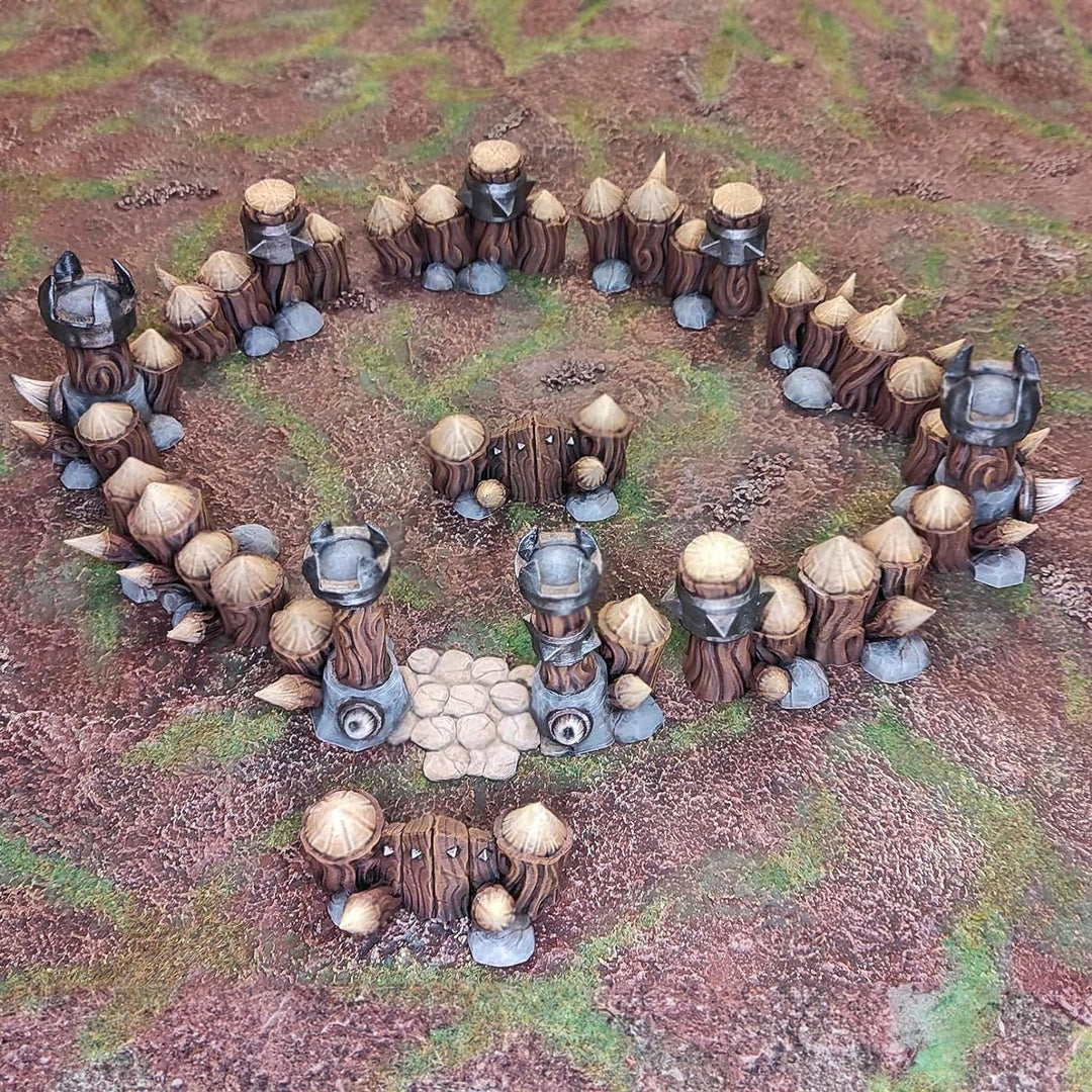 3D Vikings Ork-Lager: Modulares Barrikaden- und Zaun Set, Erstelle dynamische Schlachtfeldszenarien,