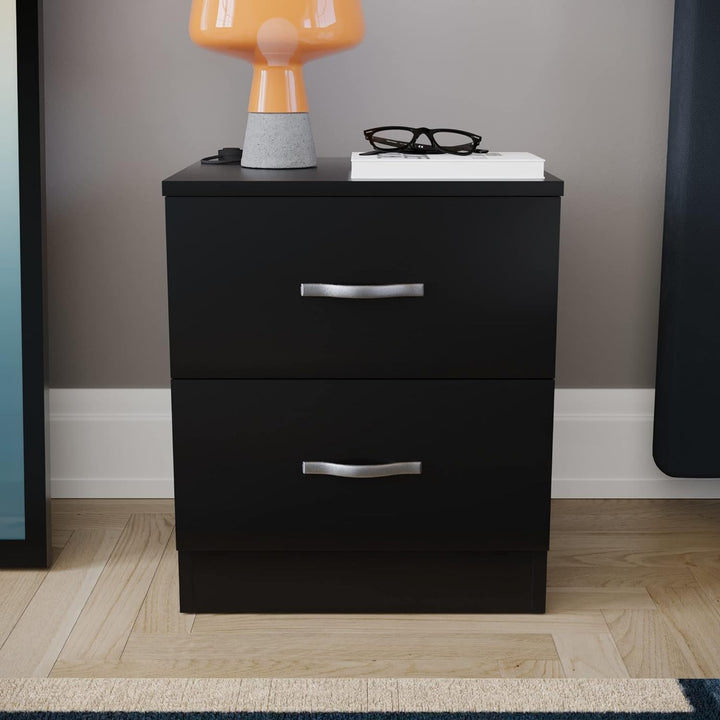 Vida Designs schwarz Nachttisch Schublade, Nachttisch, 2 Schubladen, Nachttisch, Metall Griffe & Läu