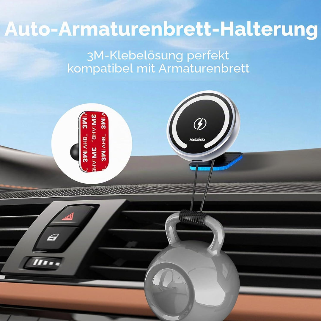 MAGJIEYX Kompatibel 15W Magsafe Autohalterung Ladegerät Handyhalterung Auto mit Ladefunktion Lüftung