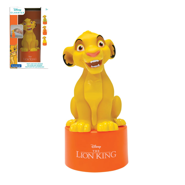 Lexibook, Disney Der König der Löwen, Simba Nachtlicht mit Lautsprecher für das Kinderzimmer, weiche