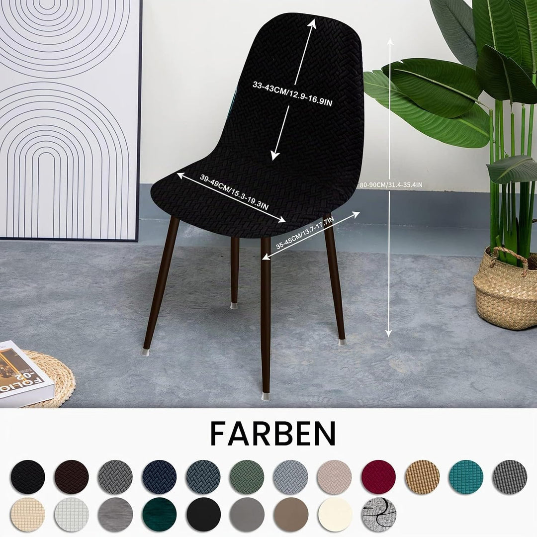 Stuhlhussen 4er Esszimmer Strech Stuhlhussen für Esszimmerstühle Universal Waschbar Bezug Stuhlhusse