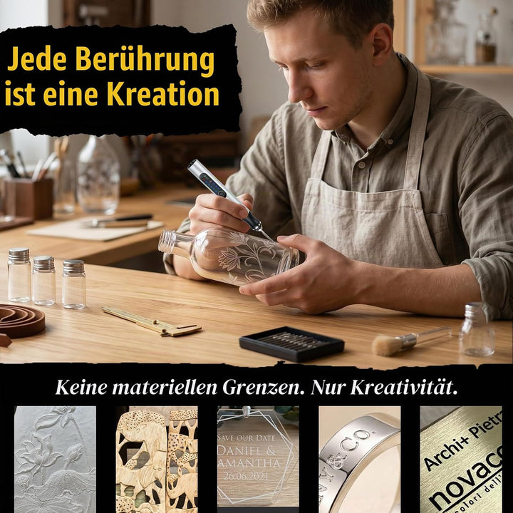 Gravierstift mit 37 Bits, kabelloses Gravurstift für alle materialien