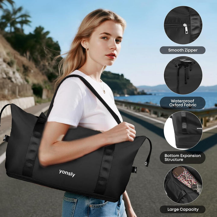 Reisekoffer Set 4-teilig, Trolley Kofferset mit 1 Reisetasche, 1 Kulturbeutel, Rollkoffer Handgepäck