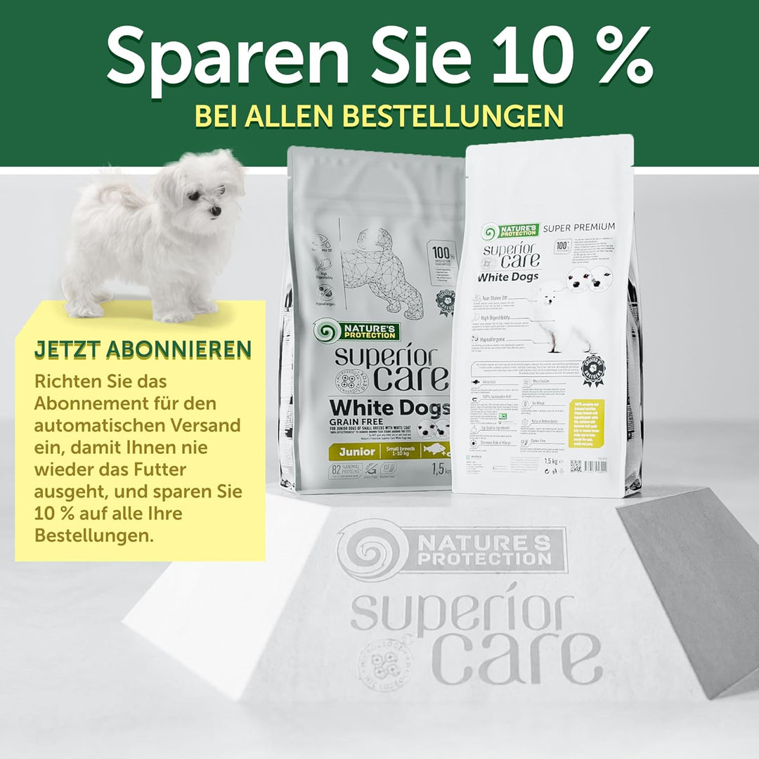 Nature's Protection Superior Care Trockenfutter für Junior Kleiner und Mini Rassen Hunde Fell der He