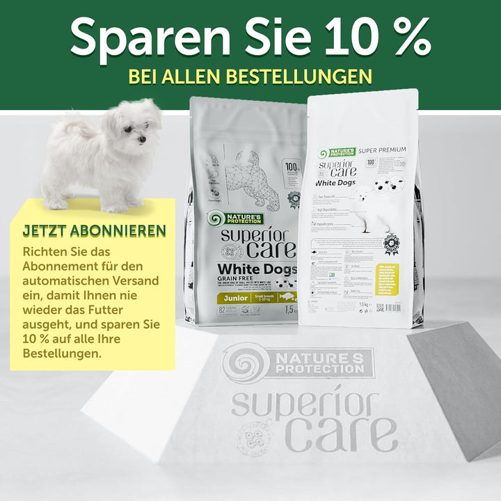 Nature's Protection Superior Care Trockenfutter für Junior Kleiner und Mini Rassen Hunde Fell der He