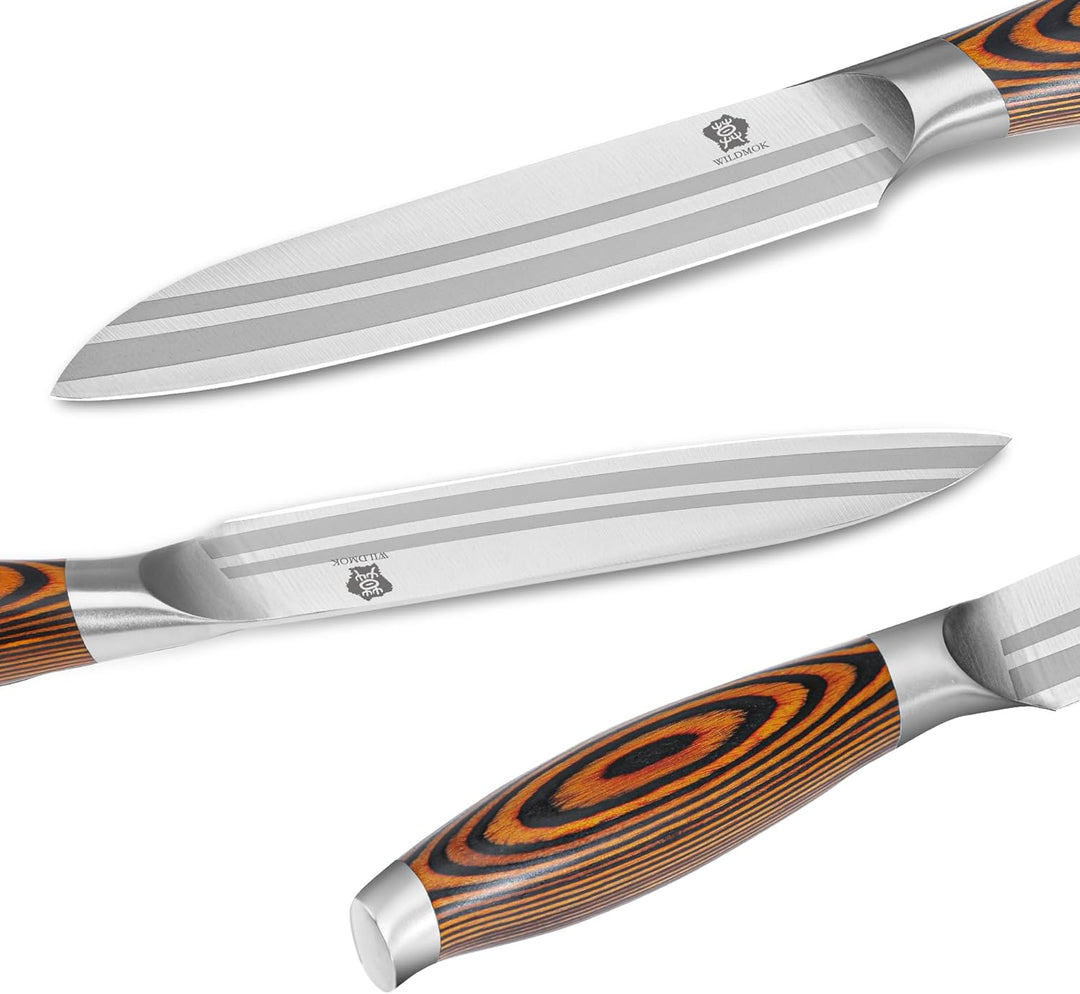 WILDMOK Profi 12,8cm Kochmesser Allzweckmesser rostfreiem Deutscher Edelstahl mit ergonomischem Grif