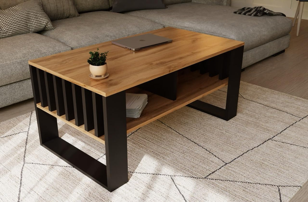 Meble Pitus Couchtisch - Wohnzimmertisch Modern - Couchtisch mit Stauraum 90 x 50 x 50cm - Tisch für