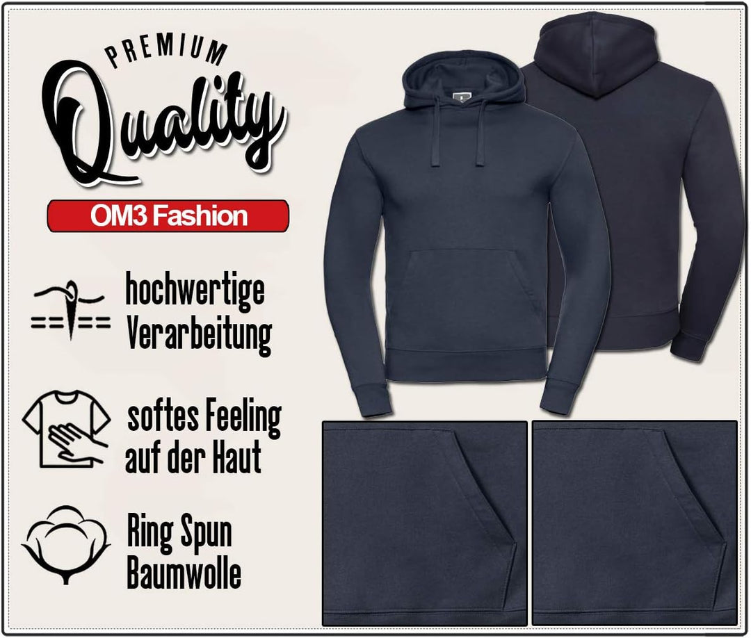 OM3® Denken ist wie Googeln nur krasser Hoodie - Herren - Fun lustiger Spruch Statement - Kapuzen-Pu