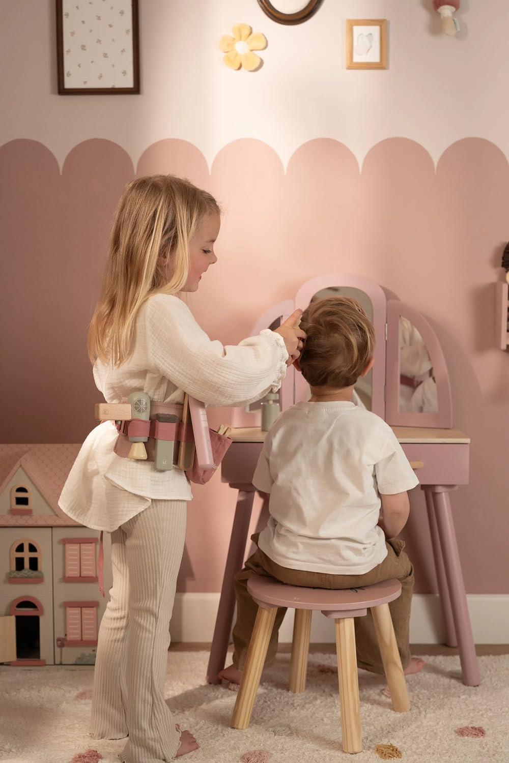 Little Dutch 2514 Holz Friseur Spielset - rosa