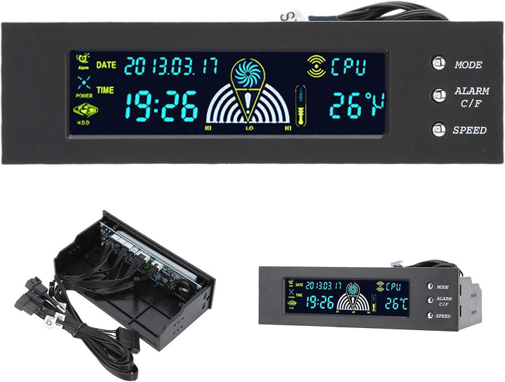 5,25-Zoll-STW?5023-LCD-Display-Lüftergeschwindigkeitsregler für Computer mit CPU/HDD/SYS-Temperaturr
