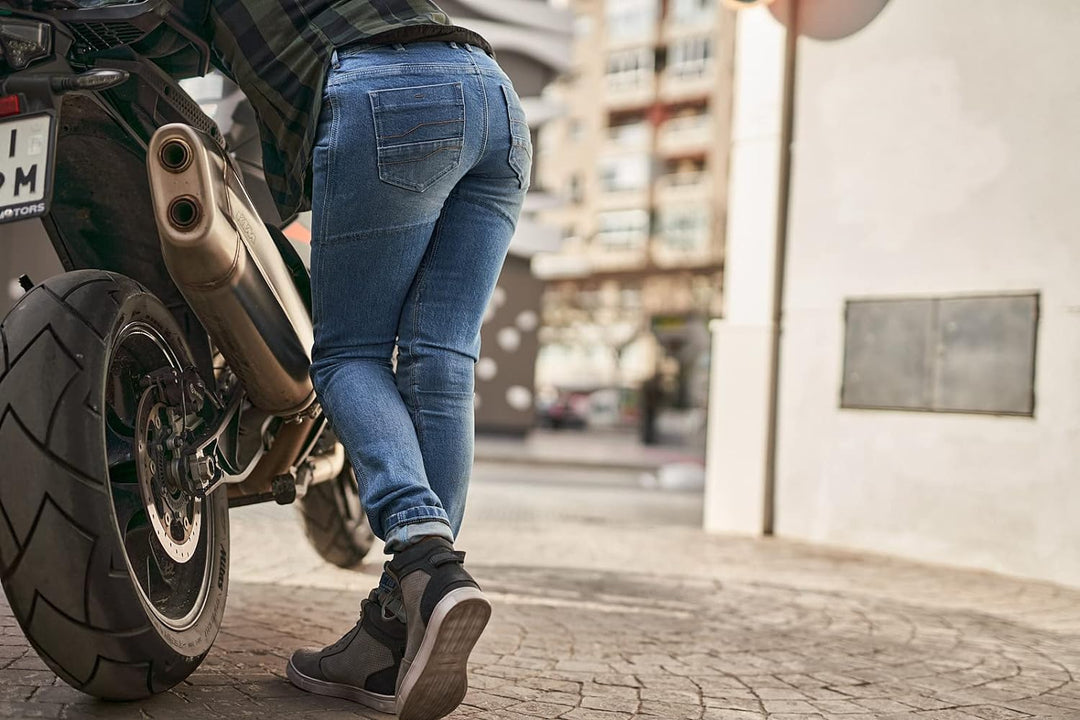 SHIMA DEVON Motorradjeans - Belüftete Elastische Slim Fit Biker Motorradhose mit FiberQL-Verstärkung