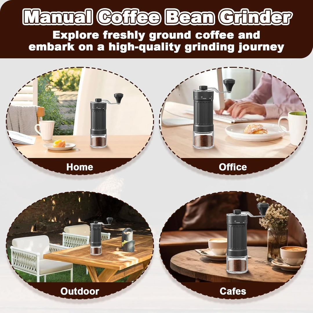 Kaffeemühle Manuell mit 40 Verstellbarer Mahlgrad, 30g Kapazität Manuelle Mini-Kaffeemühle, Hochpräz