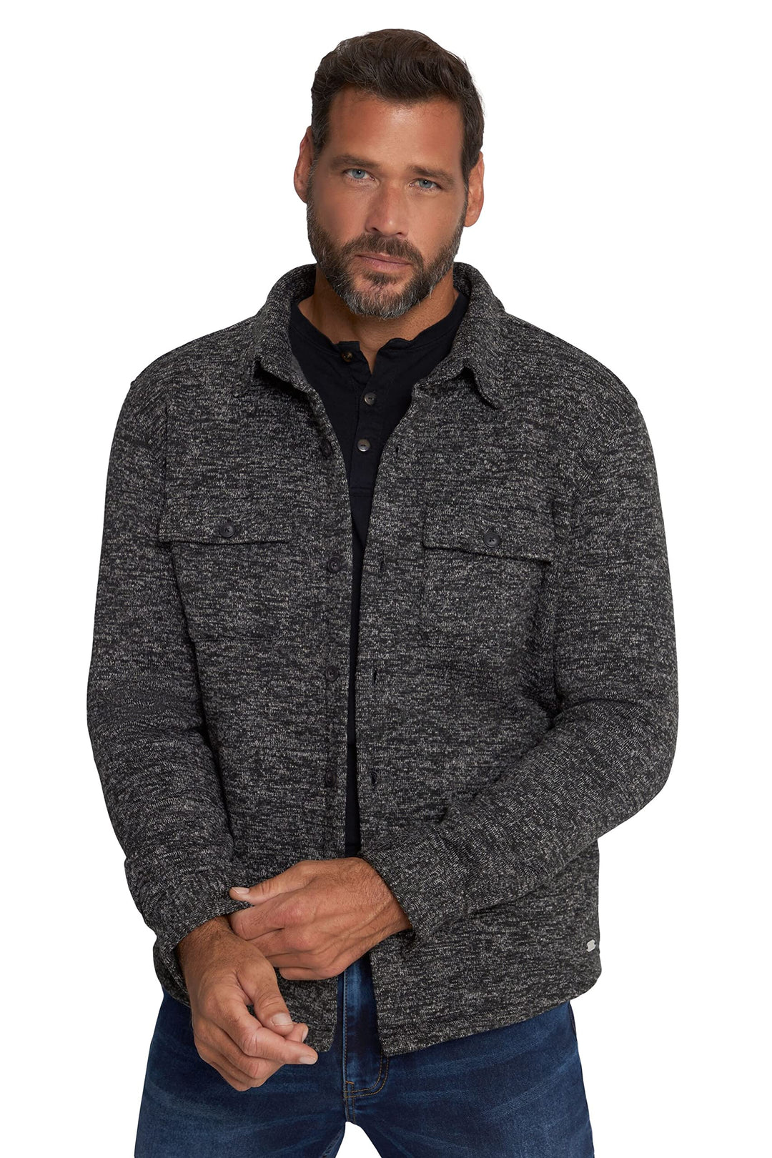 JP 1880 Herren grosse Grössen Übergrössen Menswear L-8XL Hemd, Overshirt, Outdoor, Langarm, Strickfl