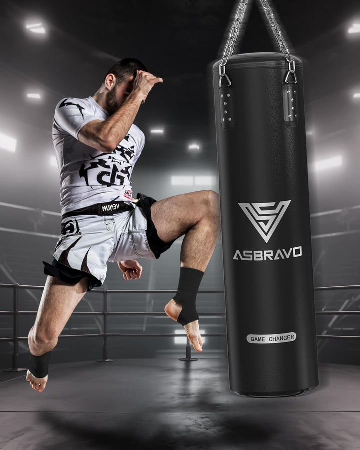 Boxsack für Erwachsene, 4ft PU schweren Boxsack Set 12OZ Handschuhe für MMA Muay Thai Kickboxen Trai