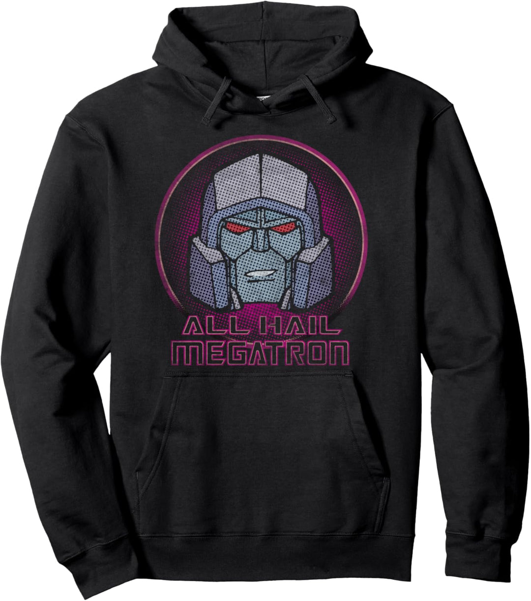 Transformers All Hail Megatron Retro Portrait Logo Pullover Hoodie