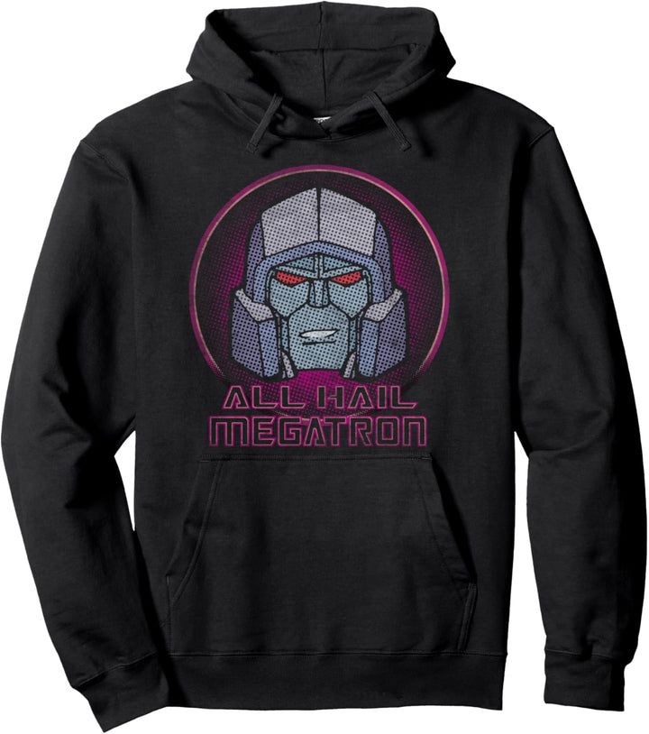 Transformers All Hail Megatron Retro Portrait Logo Pullover Hoodie