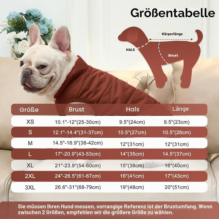 JoyDaog 2-lagige mit Fleece gefütterte Hundejacke, sehr warm für Winter und kaltes Wetter, extraweic