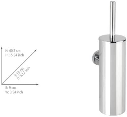 WENKO WC-Garnitur geschlossen Bosio Edelstahl glänzend - WC-Bürstenhalter, Edelstahl rostfrei, 9 x 4