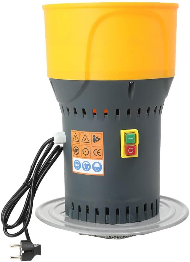 Elektrische Getreidemühle mit 25L Eimer, 1000 Watt Elektromotor,6,5L Einfülltrichter, 300 kg/h, Schr