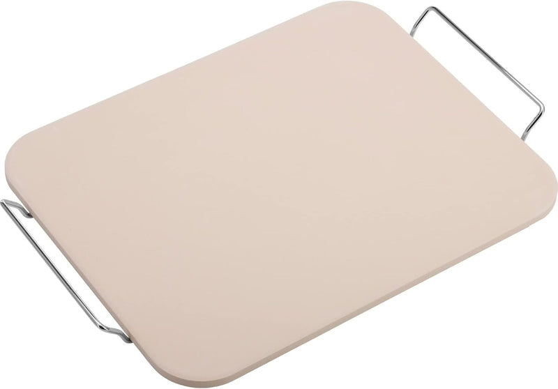 Westmark Pizzastein, Eckig, 38 x 30 cm, Mit Untersatz, Keramik, Beige/Silber, 32422260 Einzeln Eckig