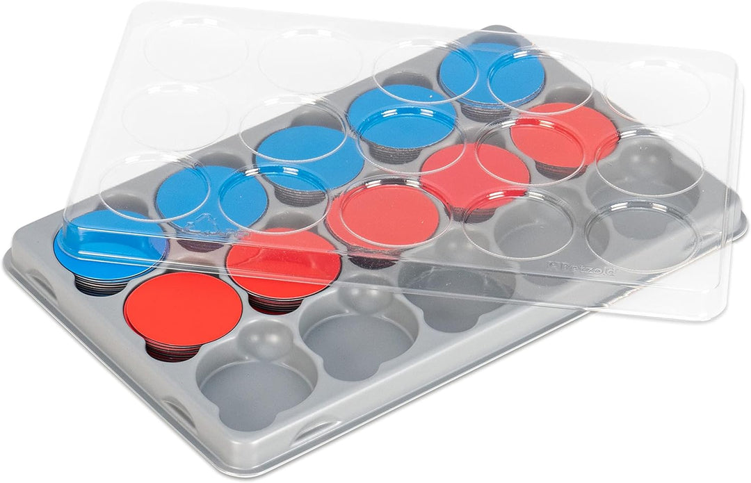 Betzold - Wendeplättchen (magnetisch)- Rechnen lernen Rechenhilfe rot blau Magnet Rechentafel