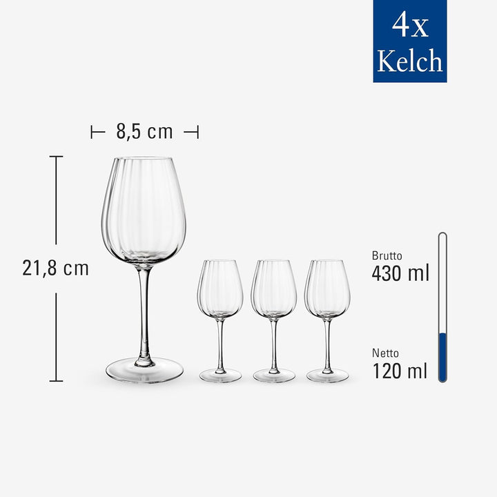 Villeroy &amp; Boch - Rose Garden Weissweinkelch, Set 4tlg., 125ml, Kristallglas, Transparent Transparen