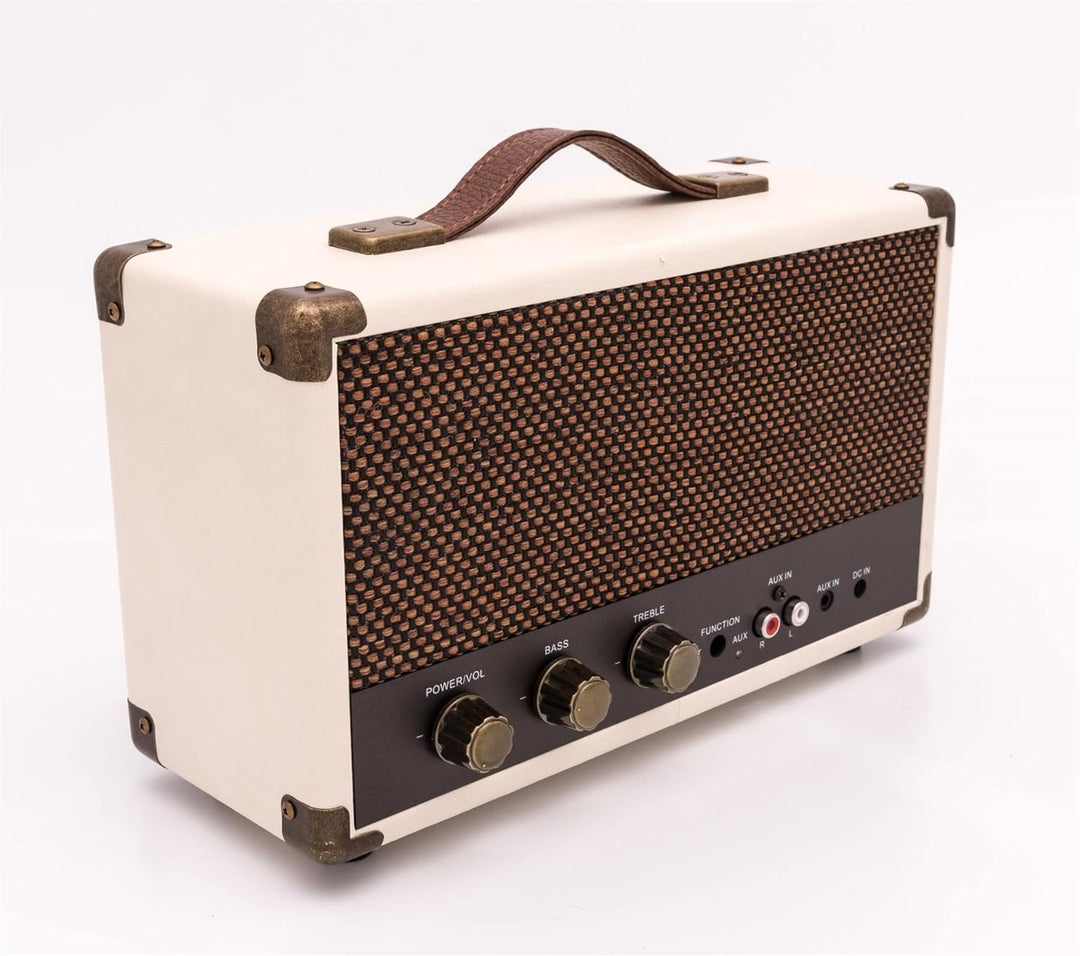 GPO Westwood Retro 25 Watt Lautsprecher mit Subwoofer, Cinch-Eingang, Bluetooth mit Retro-Gitter und